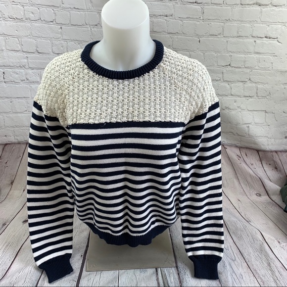 TopShop Striped Crochet Flower Sweater 2 - Picture 5 of 10